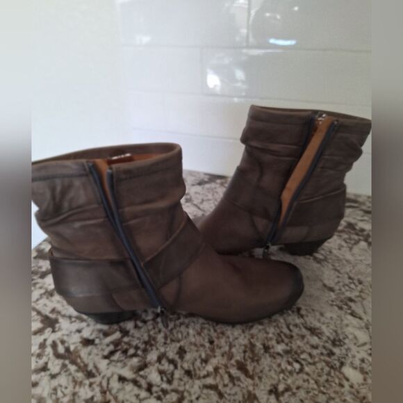 Pikolinos Ankle Boots Womens 38 Brown Gray Round Toe Zip Casual Comfort Leather - Picture 6 of 12
